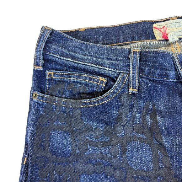 Current/Elliott Womens Blue Cotton/Polyurethane Patterned Denim Jeans Size 27 - Picture 3 of 11